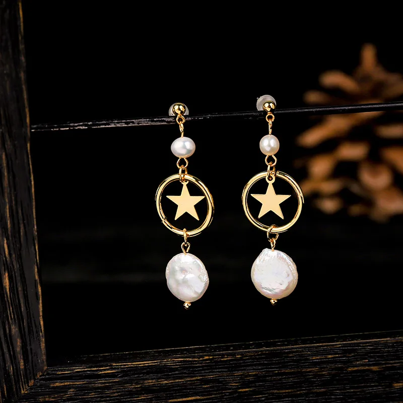 LVNZ металлические круглые звезды в стиле барокко натуральный пресноводный жемчуг