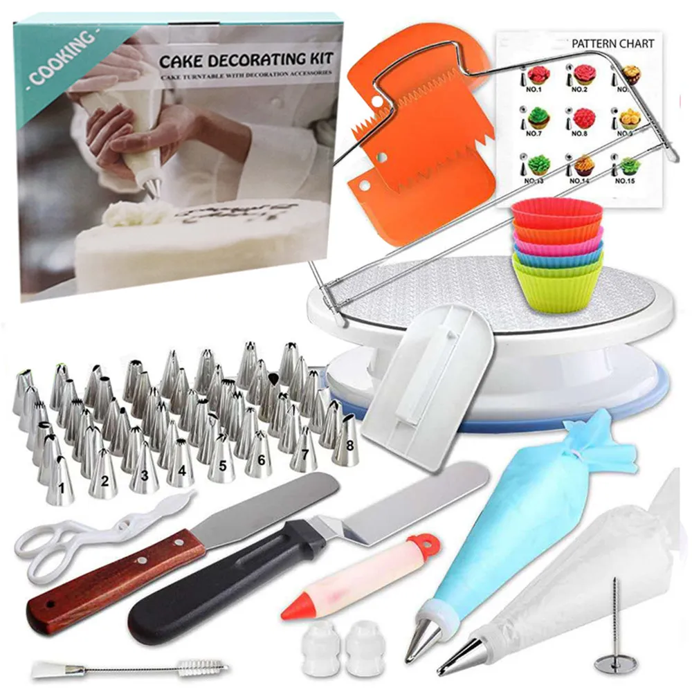 

90pcs Cake Plate Turntable Rotating Anti-skid Round Cake Stand Cake Decorating Rotary Table Kitchen DIY Pan Baking Tool