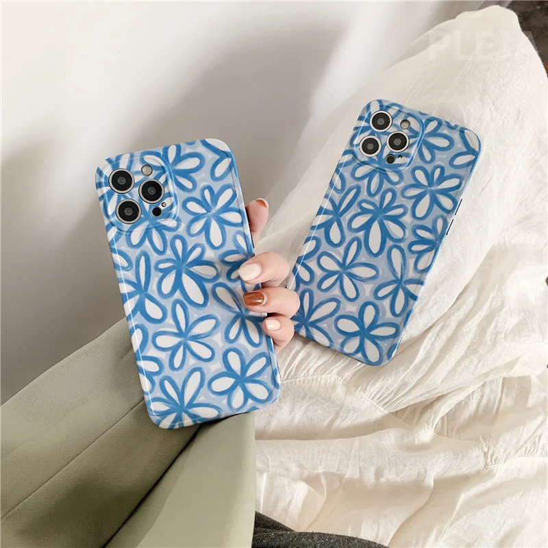 

Модный чехол для телефона с цветами для iphone 12 mini 7 8 plus X XR XS Max SE 2020 11 Pro max, задняя крышка, милые силиконовые чехлы, чехол