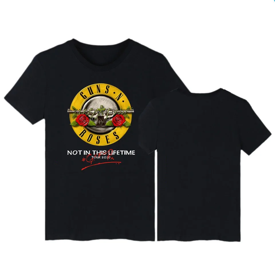 hot sale men brand t shirt summer cotton tshirt guns n roses bullet logo black mens graphic t shirt hip hop plus size free global shipping