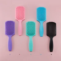 square mesh hairdressing comb household plastic scalp massage comb elastic comb back and hollow hair comb