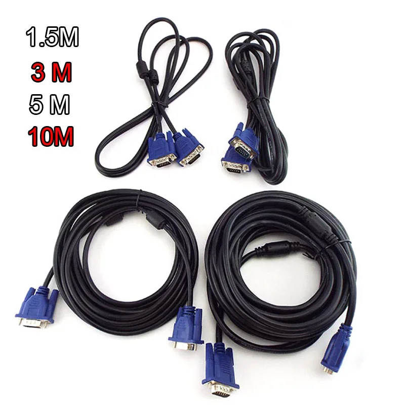 1 5 м 3 10 Удлинительный кабель VGA HD 15 Pin папа провод шнур линия для ноутбука ПК