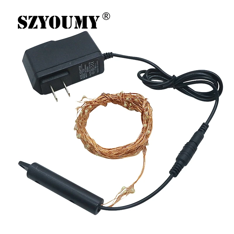 

SZYOUMY Free DHL 100 светодиодный S 200 светодиодный S 280 светодиодный S LED огни в виде лозы, медная проволока, Волшебная Гирлянда для Рождественского ук...