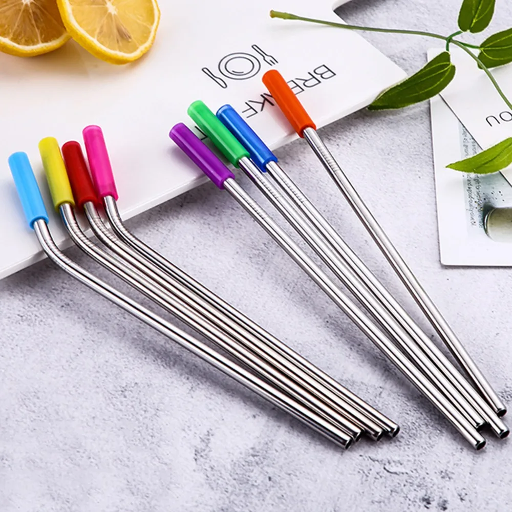 4 шт./компл. многоразовые Нержавеющая сталь соломинки прямые изогнутые для питья