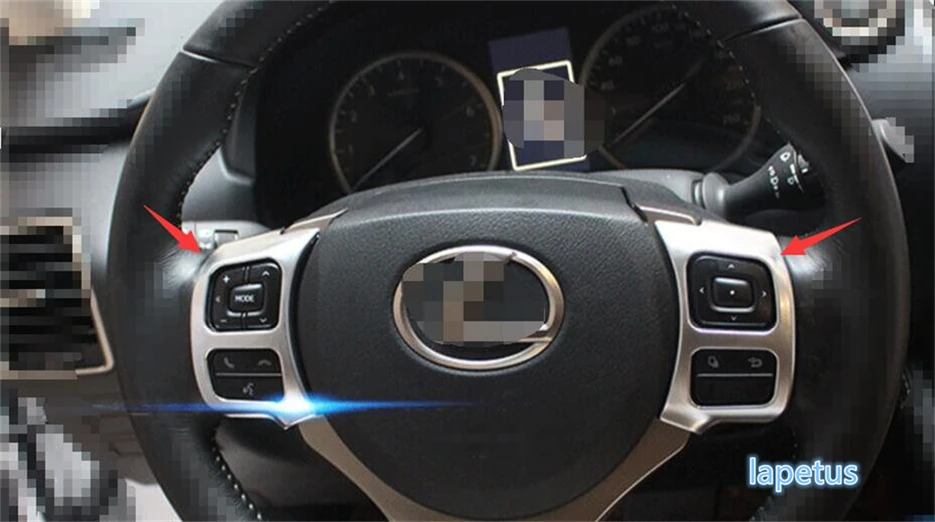 

Lapetus Front Steering Wheel Decoration Frame Cover Trim 2 Pcs Fit For LEXUS NX NX200T NX300T 2015 2016 2017 ABS Chrome Matte