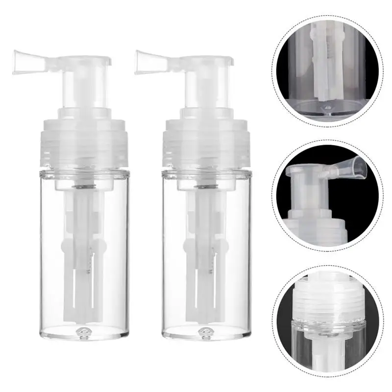 

2pcs Powder Spray Bottles Salon Transparent Barber Spray Bottle Spray Applicator