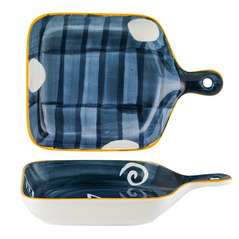 

Jusen 22.5cm*16cm Ceramic Dinner Food Dishs Plate Environmental Protection Bakeware Crockery Tableware Kitchen Porcelain Dishes