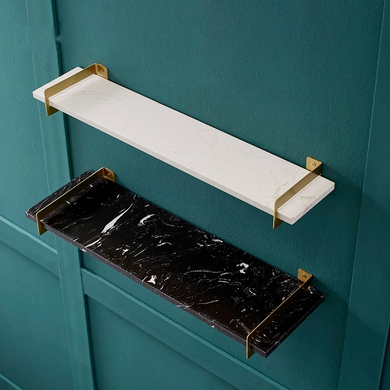 Латунная мраморная настенная полка рама для хранения раковины роскошная
