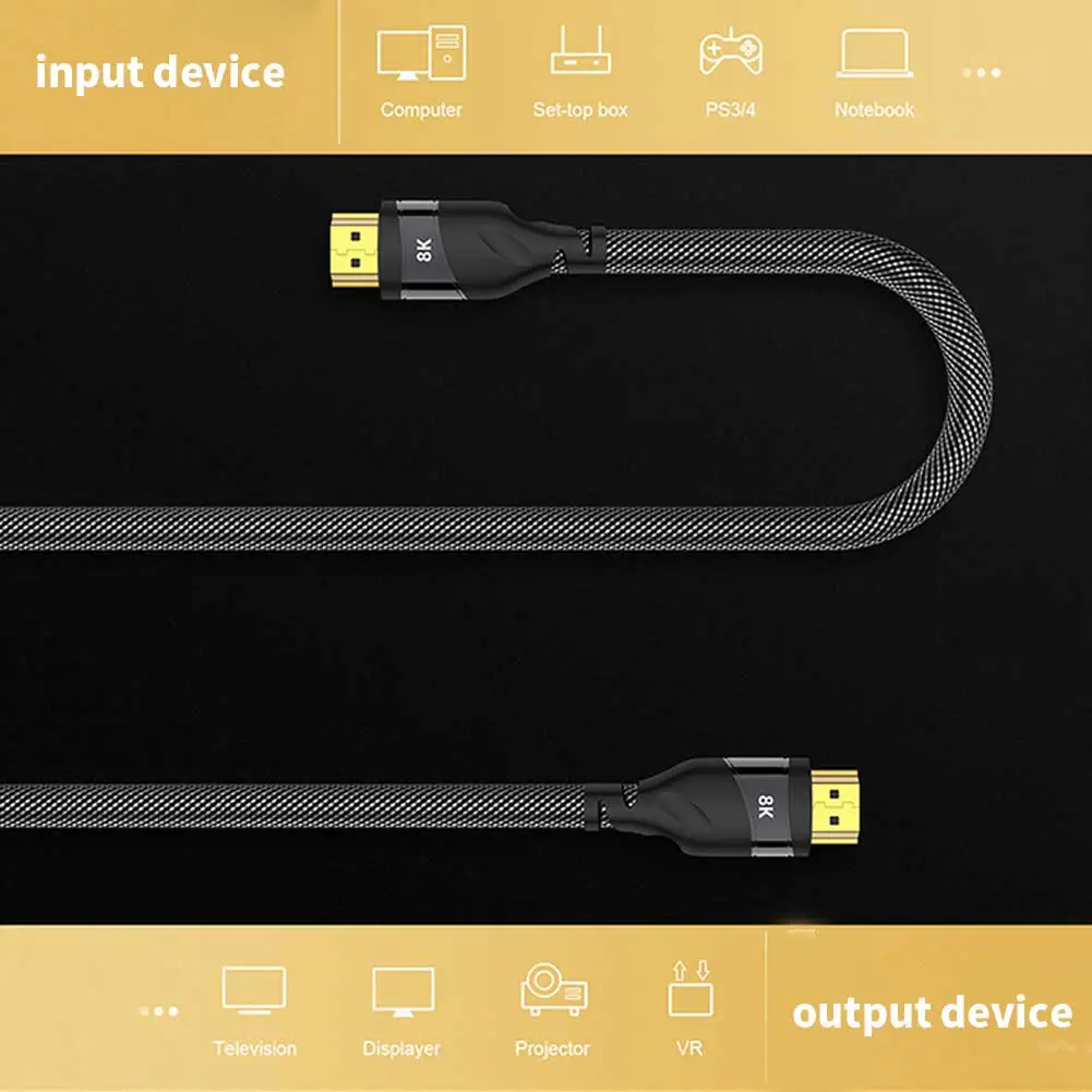 Высокая скорость 8K HDMI 2,1 кабель медный 30AWG 4K@ 120HZ HDMI 2,1@ 60 HZ UHD HDR 48 Гбит/с кабель HDMI конвертер для PS4 HDTVs проекторы