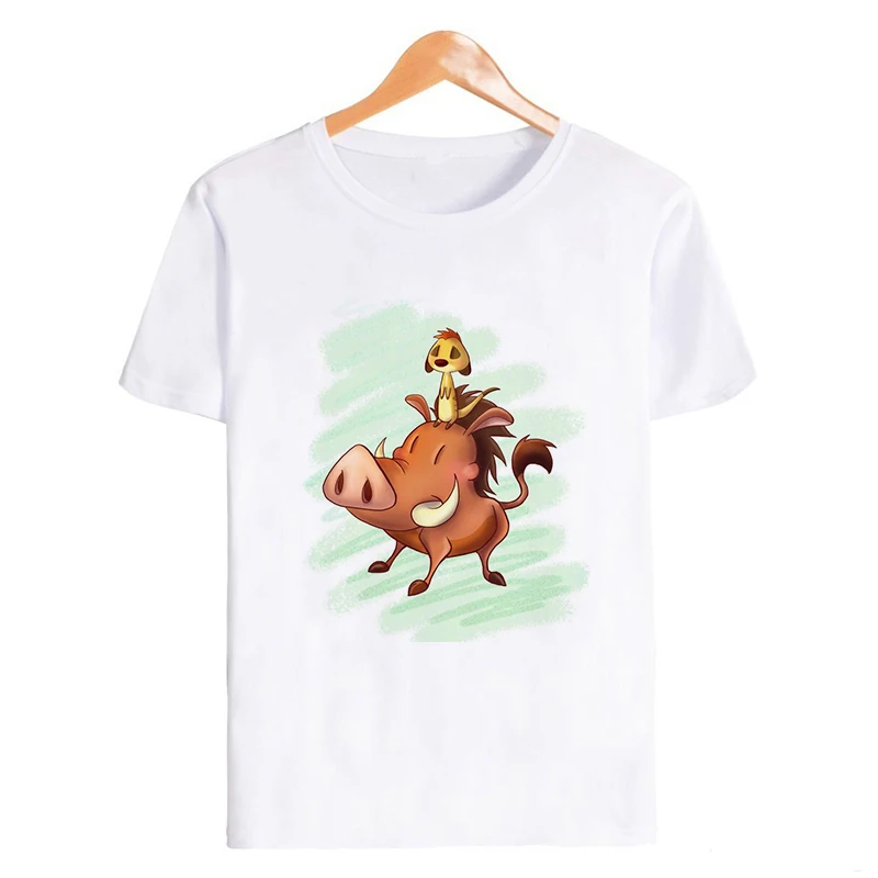 Showtly Lion King HAKUNA MATATA женская футболка It Simba Best Friends Harajuku Kawaii уличная Корейская стильная негабаритная футболка - Цвет: XWT0783-white