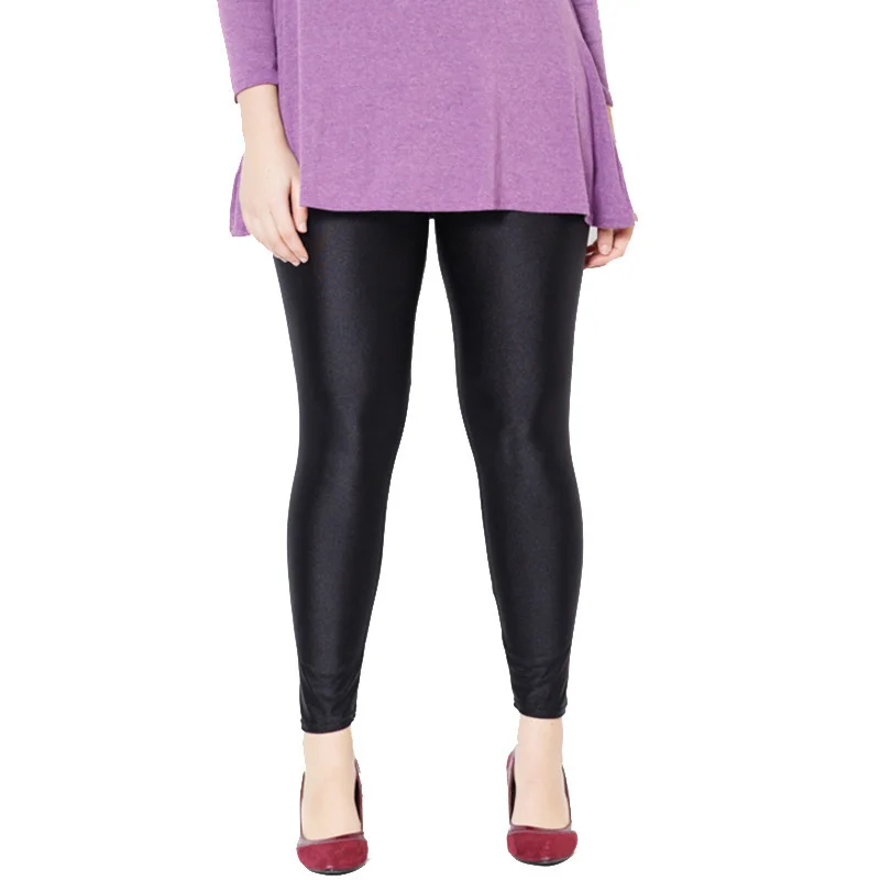 Легинсы из нейлона высокой плотности больших размеров легинсы с талией яркие