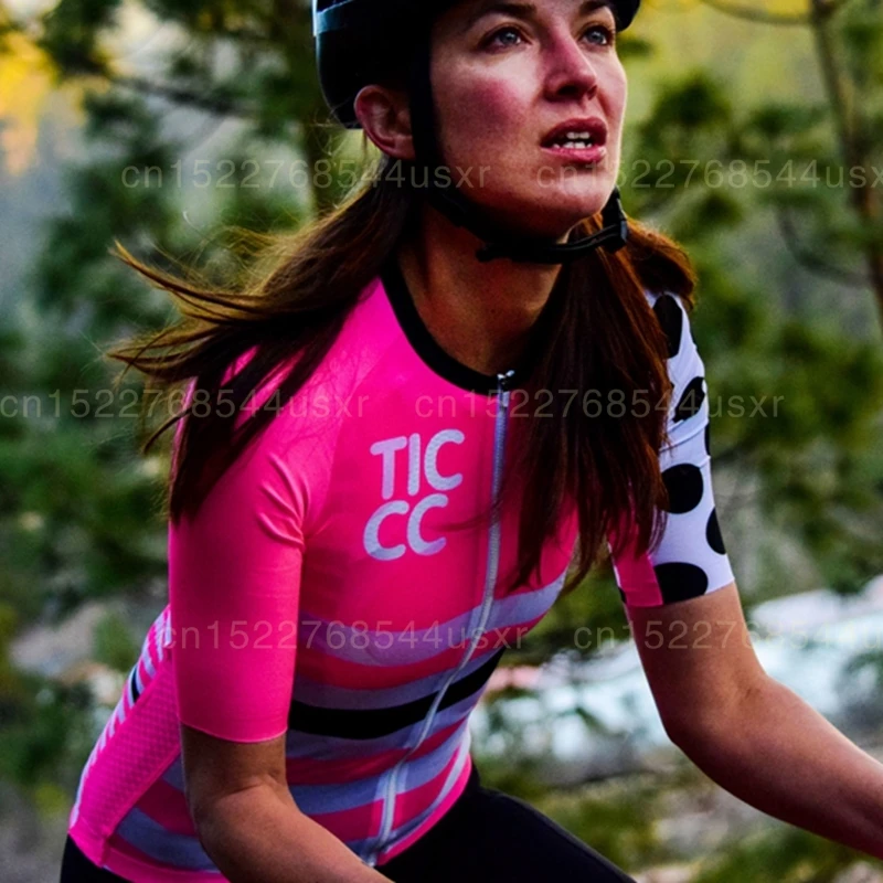 Ropa Ciclismo 2019 Ticcc Женская велосипедная майка розовая летняя MTB дорожный велосипед Rcc