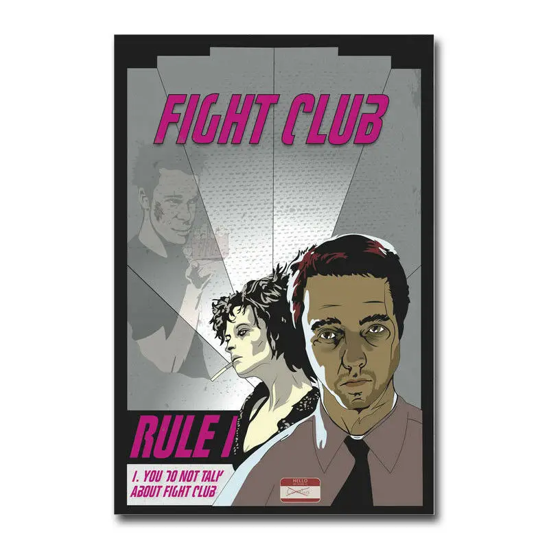 

Fight Club Hot Movie 9 Wall Sticker Silk Poster Art Light Canvas Home Decoration