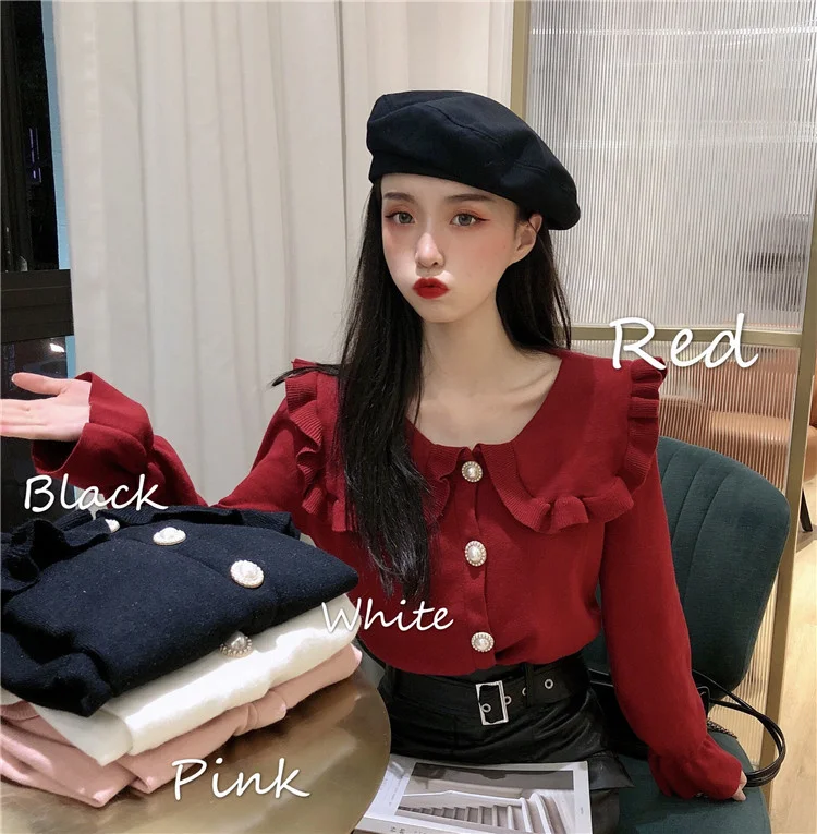 

2021 Autumn Winte Sweater Women Tops Knitted Pullover Korean Style Cardigan Soft Warm Pull Thick Outwear