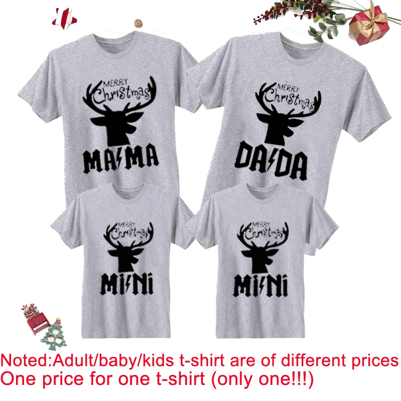 Рождественская семейная Одинаковая одежда футболки с надписью лось для матери