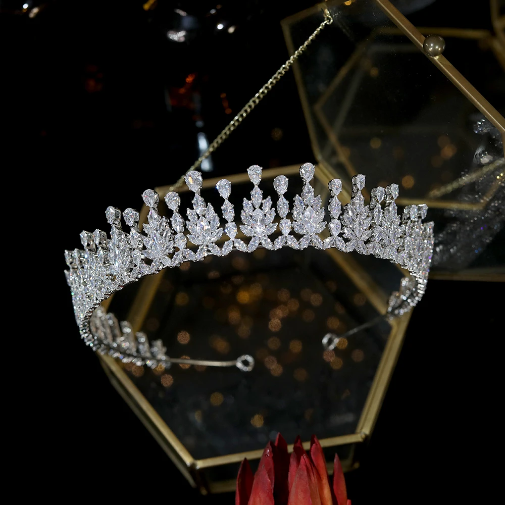 Новый дизайн хрустальный головной убор свадебный Корона Свадебная головная