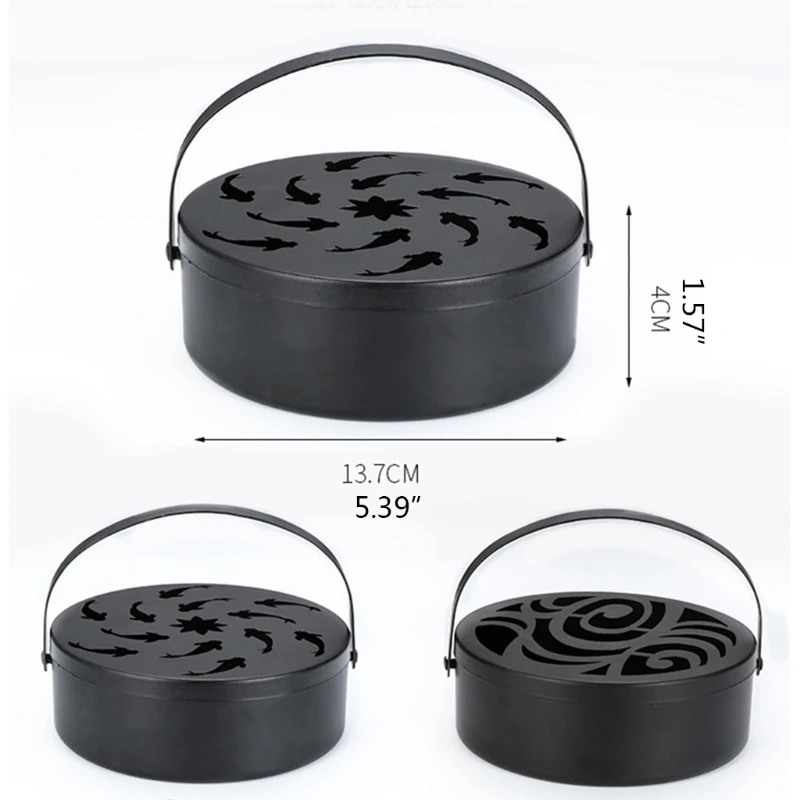 

Retro Wrought Iron Hollow Mosquitoes Coil Holder Portable Incense Burner Holder Sandalwood Mosquitoes Repellent Burning Box