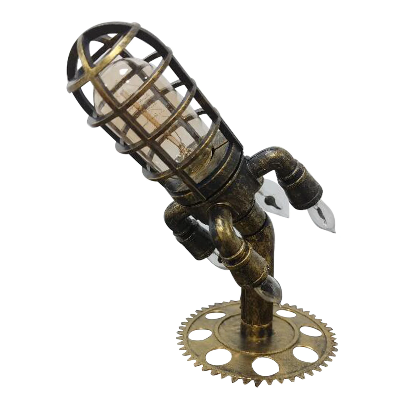 

2021 стимпанк ракетная лампа домашний Декор Ретро промышленный стимпанк ночсветильник с имитацией пламени светодиодные лампы