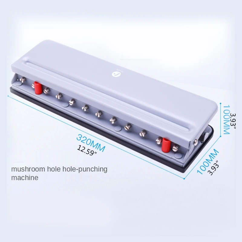 Multifunctional 12 Hole Punch Mushroom Puncher 6 Sheet Capacity with Positioning Ruler Chip Tray for Office School | Канцтовары для