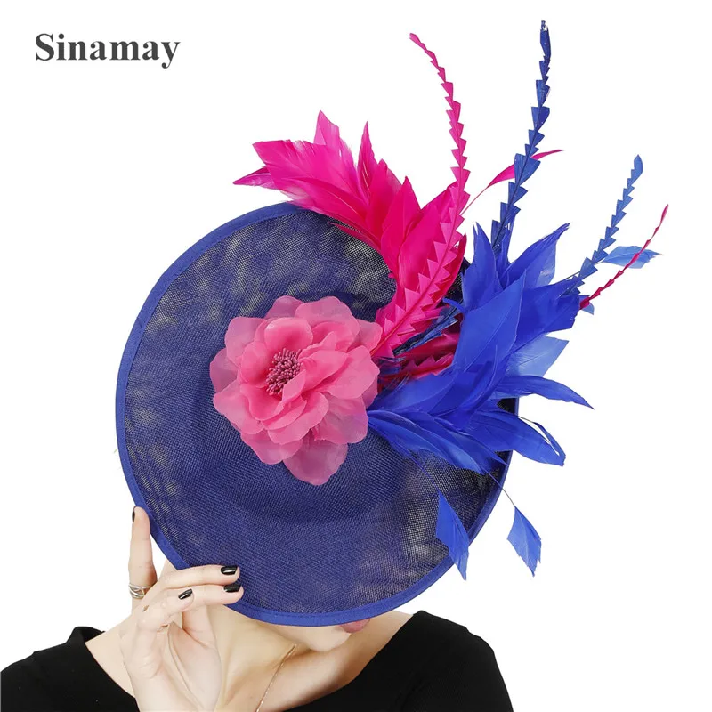 

Elegant Women Femal Charming Fascinator Hat Hair Clip Ladies Show Deby Big Headpiece With Fancy Flower Occasion Hair Accessories