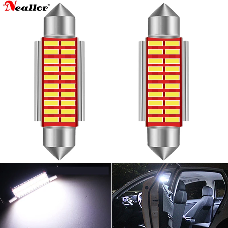 

Car Interior Light White 31mm 36mm 39mm 41mm Car Festoon Lights C5W C10W 4014 LED CANBUS Auto Interior Dome Lamp Reading Bulb