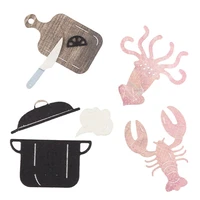 pot knife cookware octopus shrimp mixed element metal cutting dies stencil diy scrapbooking crafts cards making template 2020