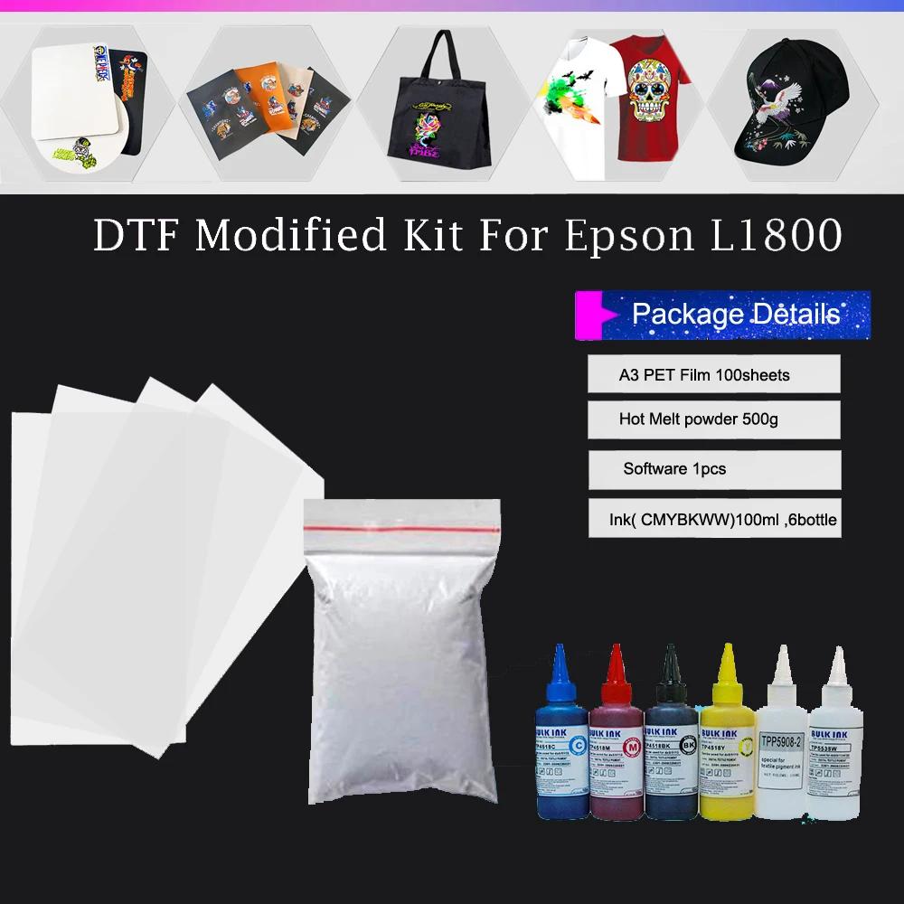 Vilaxh L805 A4 Размер планшетный DTF Принтер DTG для белых и черных футболок Текстильная