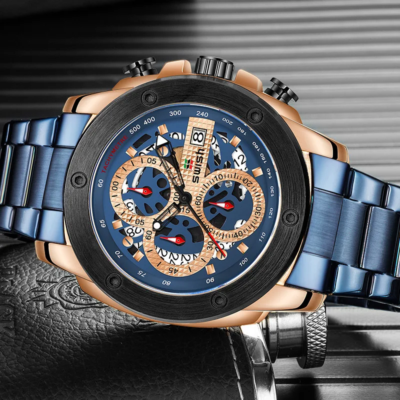 

Multifunctional watch new style hot sale casual personality watch fashion popular student steel band quartz watch