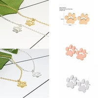 earring and bracelet cute style alloy plating not fade animal footprints trendy pattern high quality fashion jewelry casual
