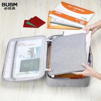 bubm waterproof multi functional document filing bags portfolio organizer credential bag diploma storage file pocket for family