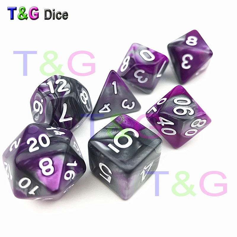 Новые разноцветные кубики Dado Набор для подземелий и драконов Rpg игра 7 шт./компл.