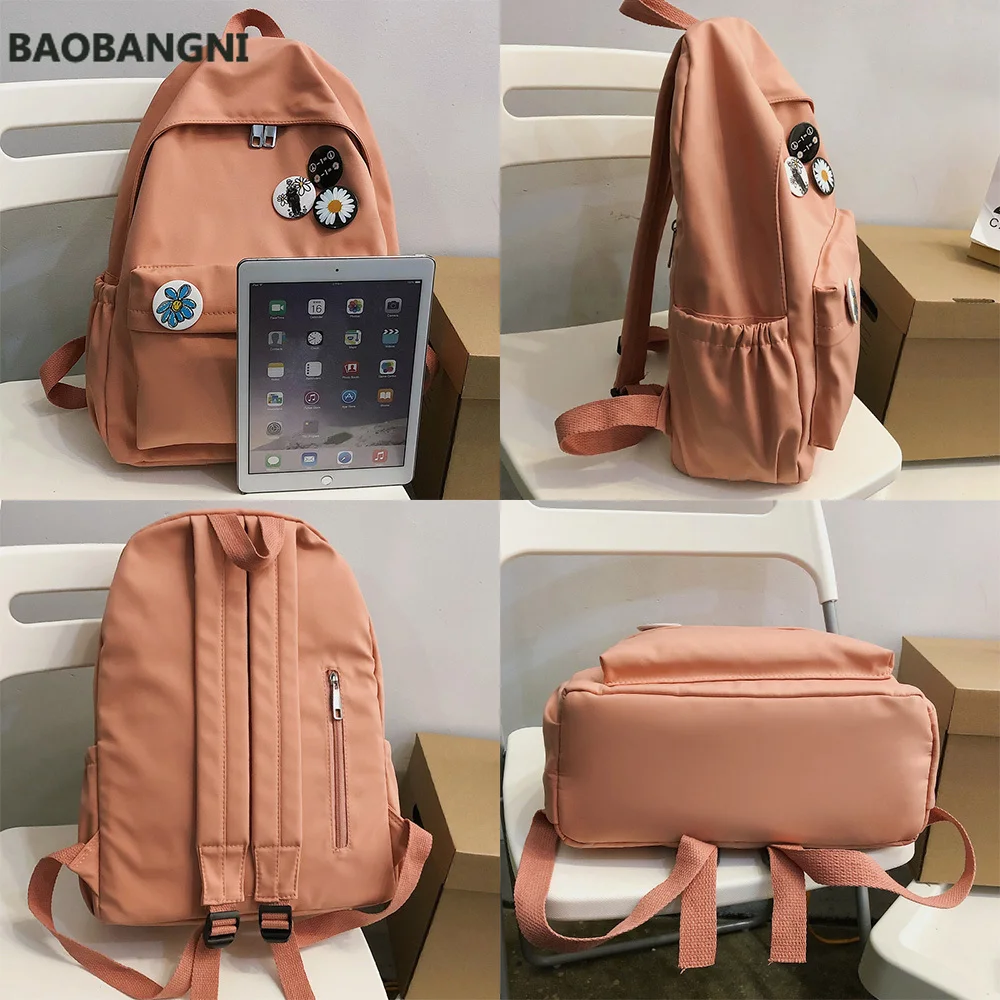 

Student Waterproof Girl Backpack Cute Women Nylon Kawaii School Bag Lady Book Badge Backpack Female Fashion Bags New Trendy 2020