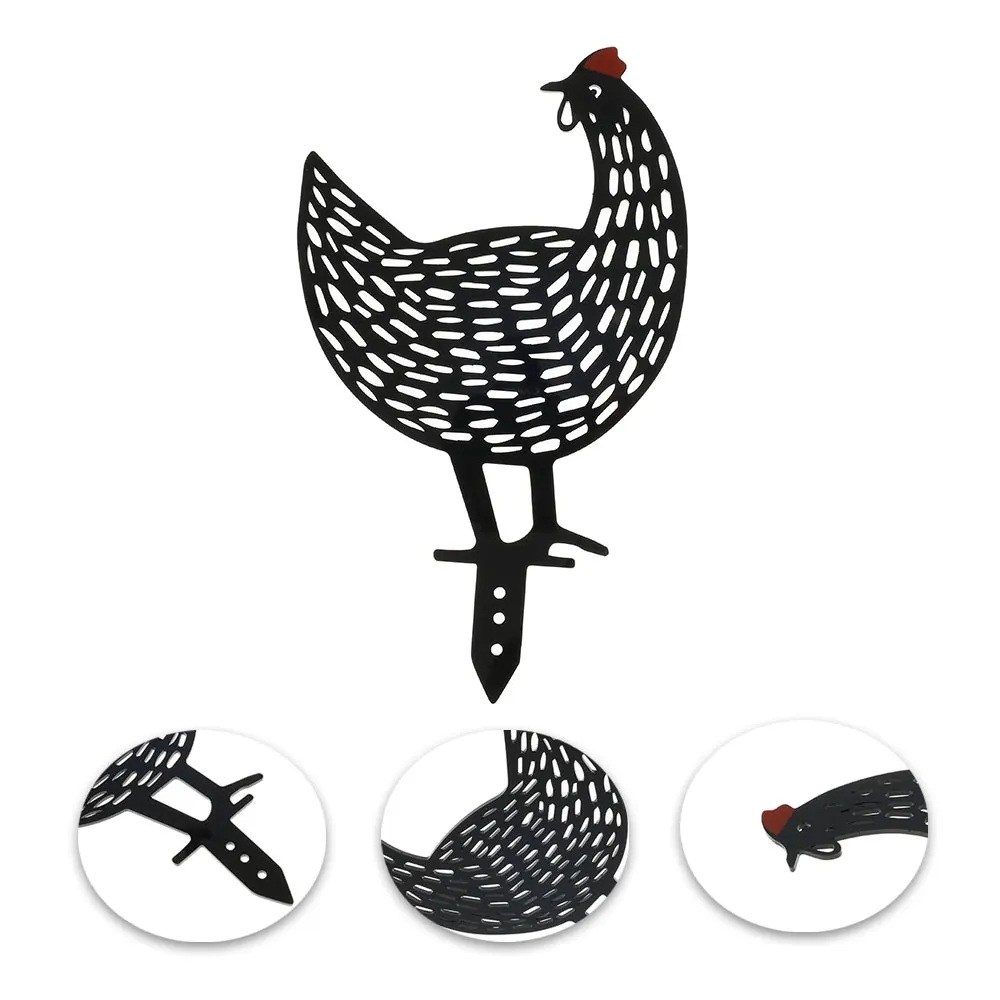 

Chicken Yard Art Plastic Black Chicken Decorated Statues Backyard Lawn Stakes Duck Hen Yard Decor Gift Outdoor Garden Ornaments