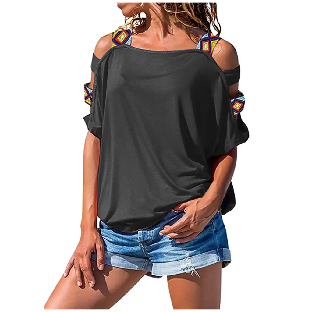 

Fashion Hollow Out Blouse Cold Shoulder O-Neck Loose Tops Casual Summer Ladies Top Female Women Short Sleeve Blusas Pullover