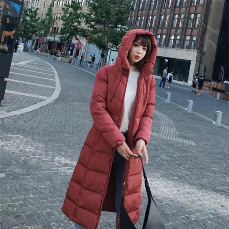 Women's Cotton Padded Jacket  Winter Medium  Long Style Over Knee Ladies Cotton Padded Jacket