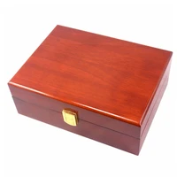 luxury cufflinks case wooden jewelry box ring necklace organizer for men red