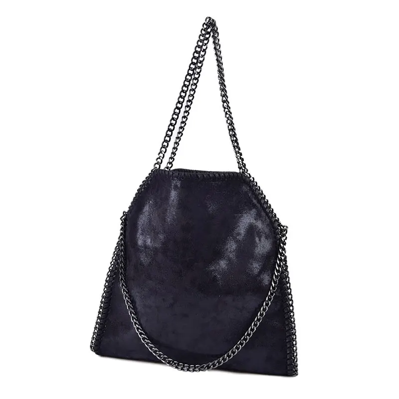 

Satchel Shoulder Great Woman Black with Chains ECO-LEATHER