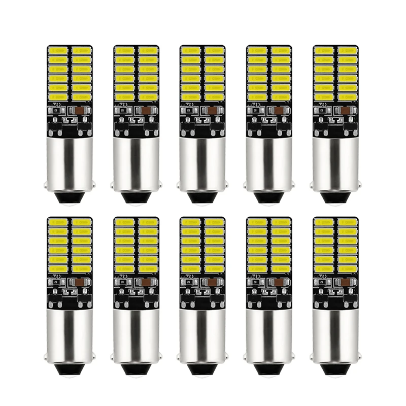 

10pcs Car LEDs Light T4W BA9S LED Canbus Error Free 24 4014 Led Interior Lights License Plate Lamp Non-Polarity DC9-30V
