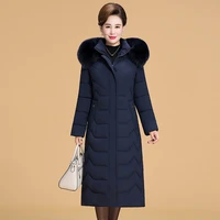 down jacket women for elegant 2021 new winter slim long coats chinese style cotton padded jackets fashion coat y348