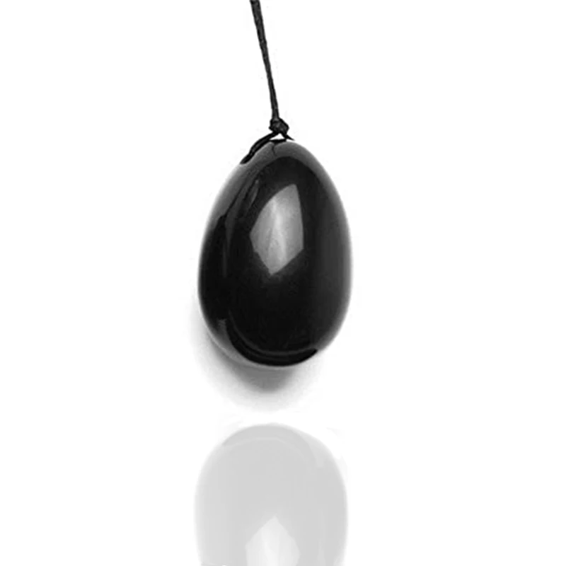 Obsidian Yoni массаж яичек Stone Stick с веревкой женские тренировочные яйца для мышц
