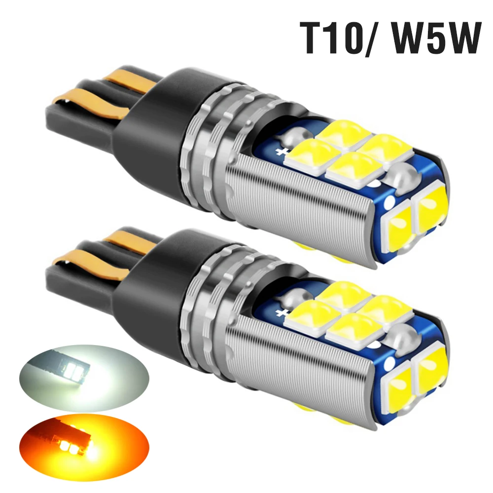 

2x Signal Lamp T10 LED W5W Car Side Light Bulbs 3030 10SMD Canbus 194 168 Auto Interior Reading Dome Wedge Clearance Light 12V 2