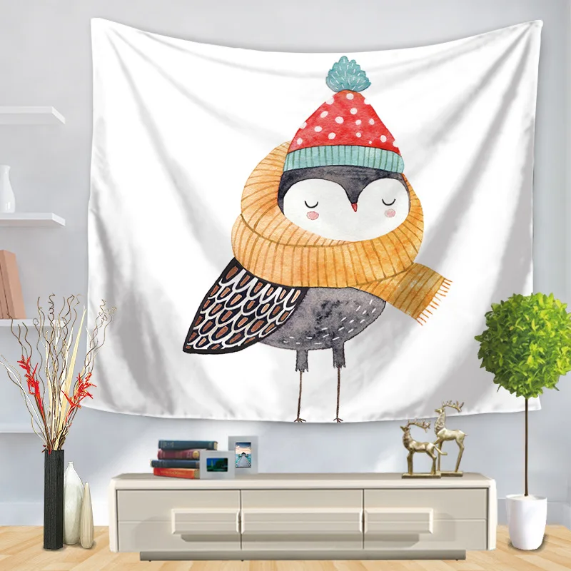 Гобелен с животными на стене Племенной листы кошка льняные тапочки в виде панды