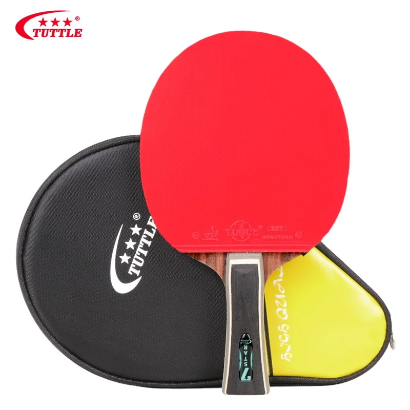 

TUTTLE 7 Star Table Tennis Racket Light Weight Ping Pong Bat Ebony Pingpong Blade with High Sticky Rubber