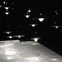 postmodern minimalist water ripple transparent glass single pendant lamp design art deco warm white led lighting restaurant