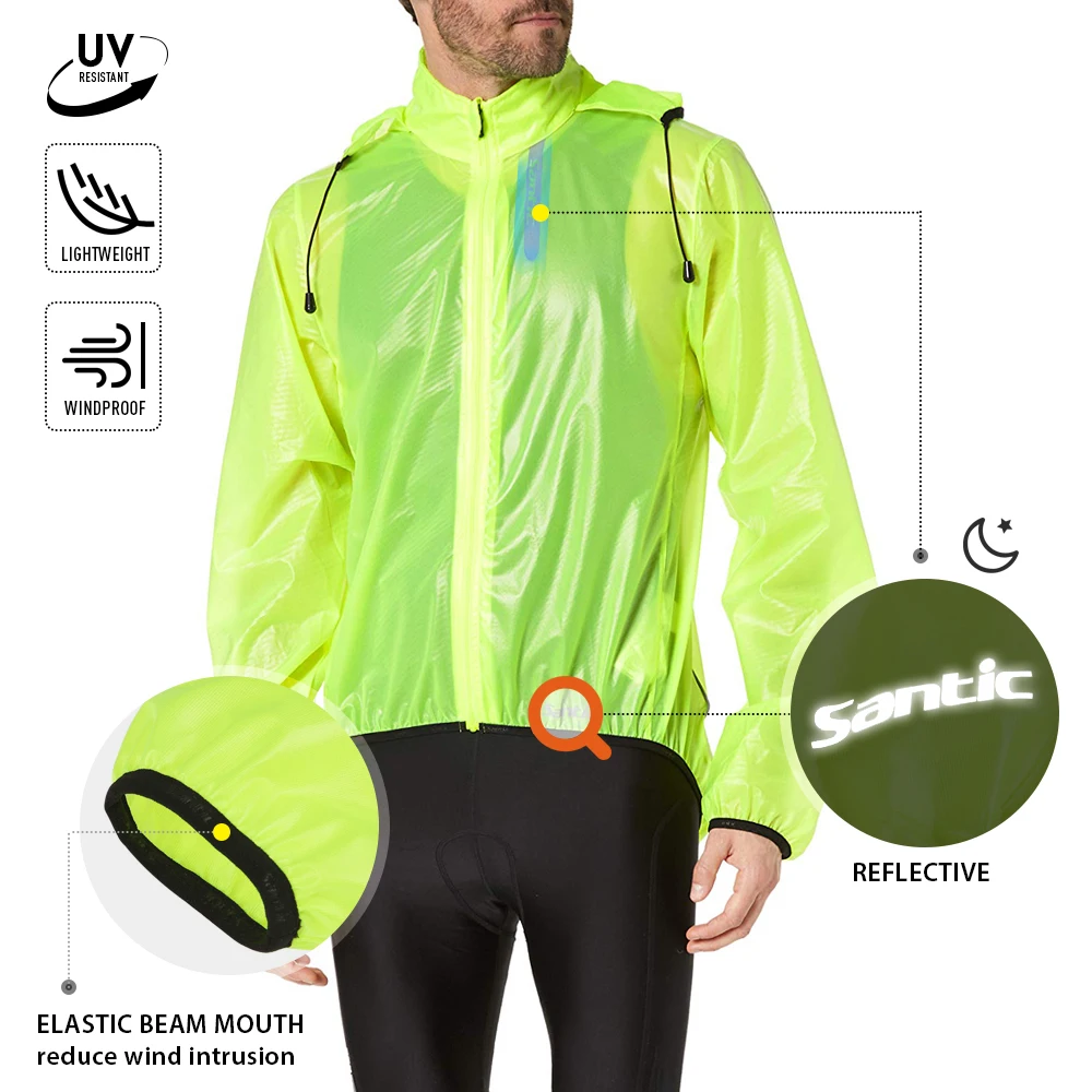 Santic мужское Велосипедное пальто светильник отражающий вес водонепроницаемые
