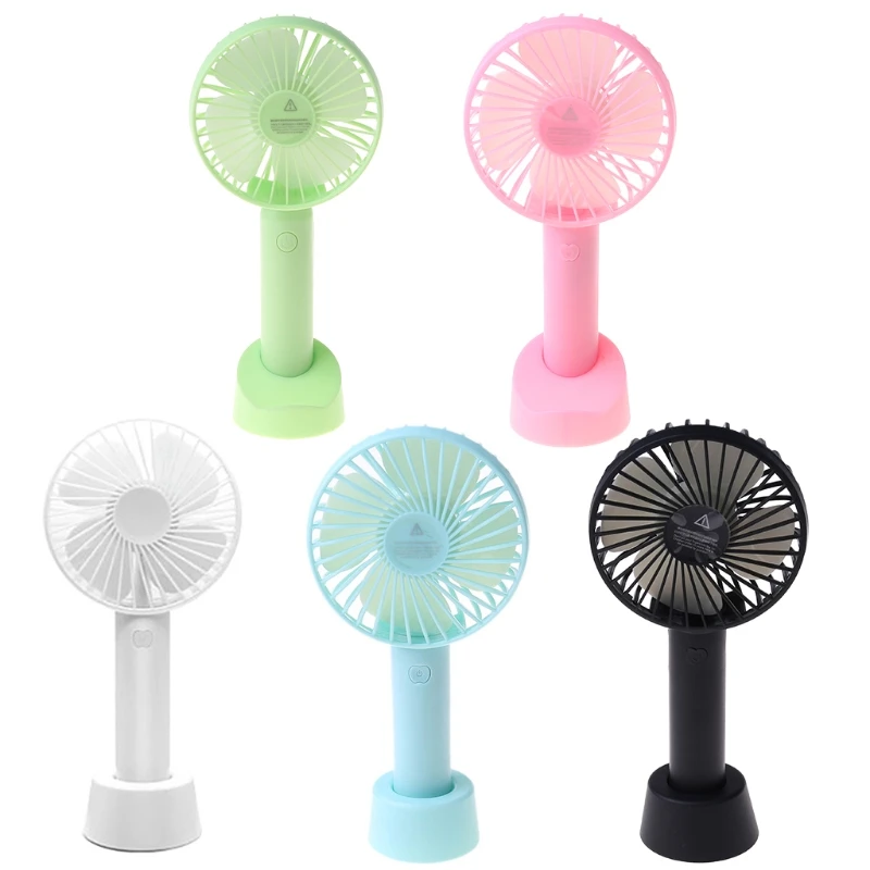 

2021 Mini Handheld Fan Portable Rechargeable Battery Operated Cooling Desktop with Base 3 Modes for Home Office Travel Outdoor