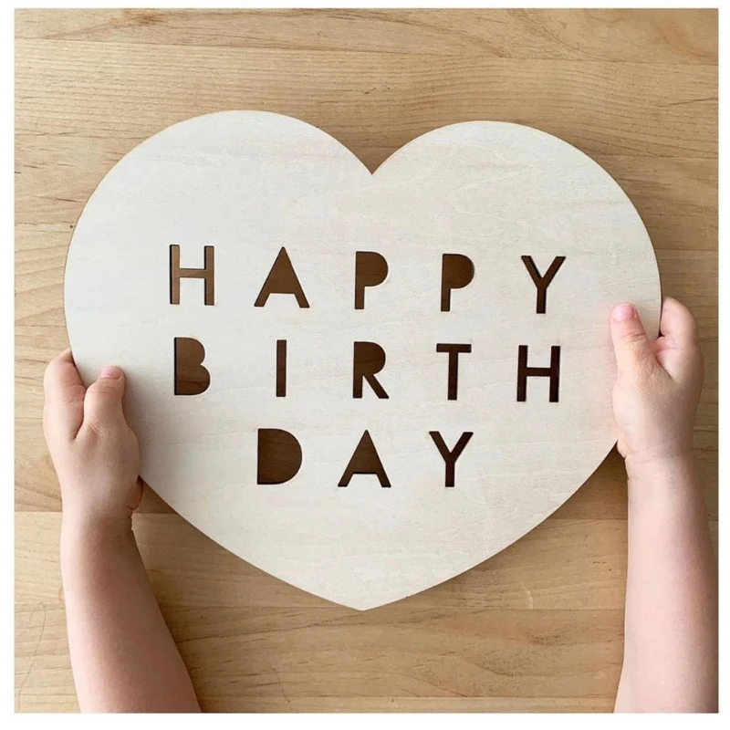 Fotomat&oacute;n de fiesta de cumplea&ntilde;os para ni&ntilde;os y ni&ntilde;as, accesorios de fotograf&iacute;a de madera para fiesta de cumplea&ntilde;os, suministros de decoraci&oacute;n para Baby Shower-2