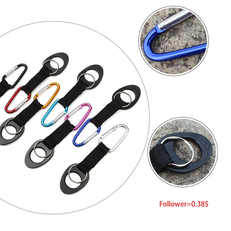 

1 PC Aluminum Alloy Carabiner Rubber Drink Water Bottle Buckle Camping Hiking Keychain Outdoor Water Bottle Belt Holder Hook