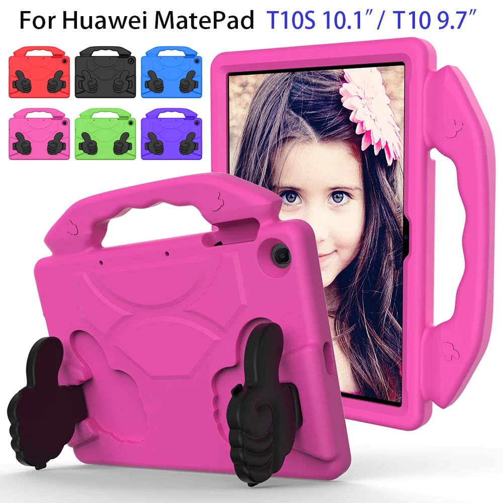 

Non-toxic Kids Case for Huawei MatePad T10s 10.1"/T10 9.7", EVA Shockproof Lightweight Dropproof with Handle Stand Tablet Case