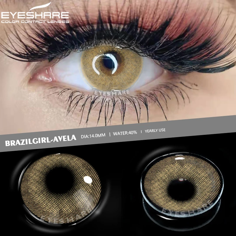 eyeshare 1 pair color contact lenses for eyes blue green color lens eyes soft yearly colored lenses pupils beauty makeup free global shipping